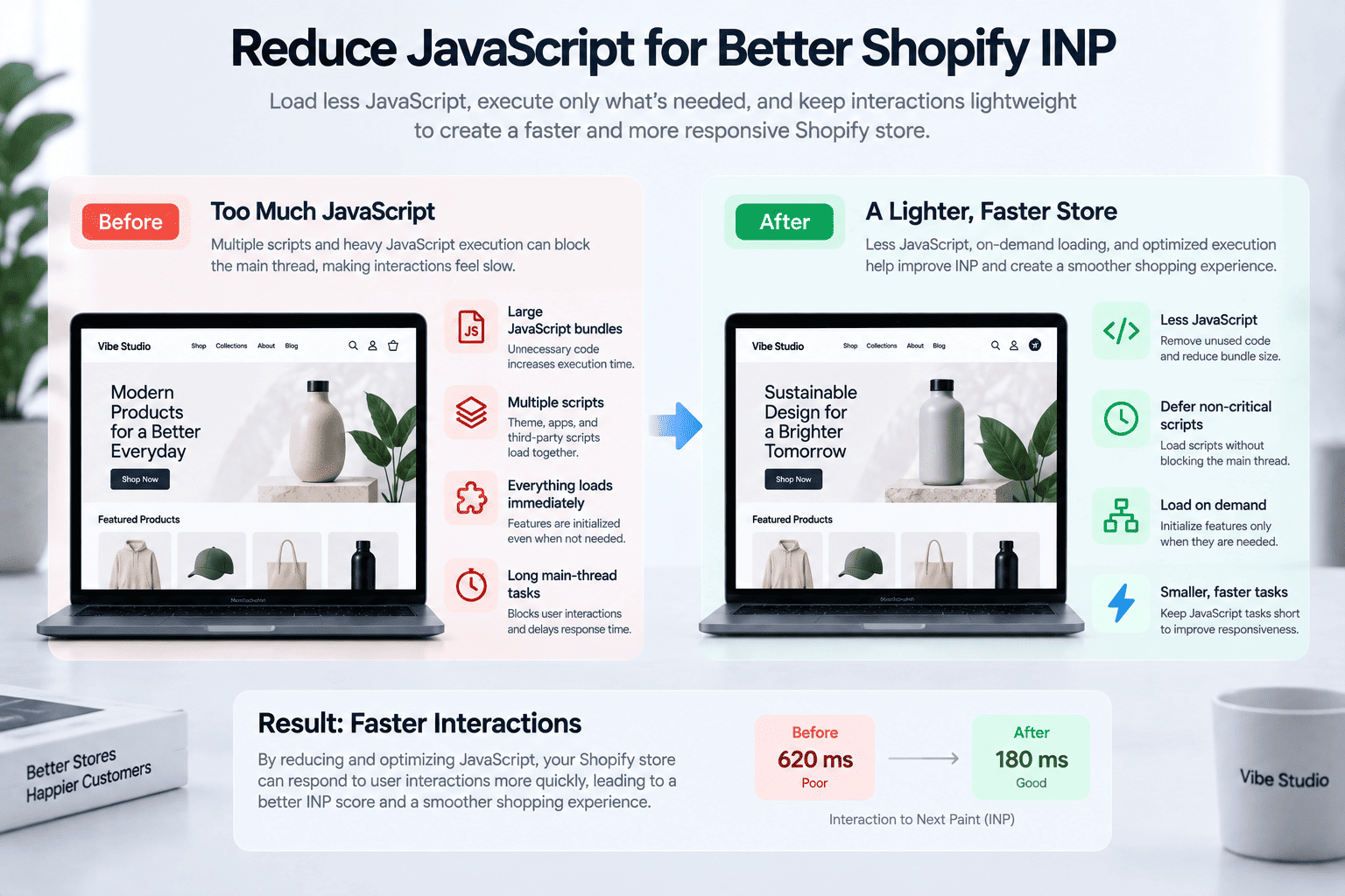 Reducing JavaScript execution to improve Shopify INP
