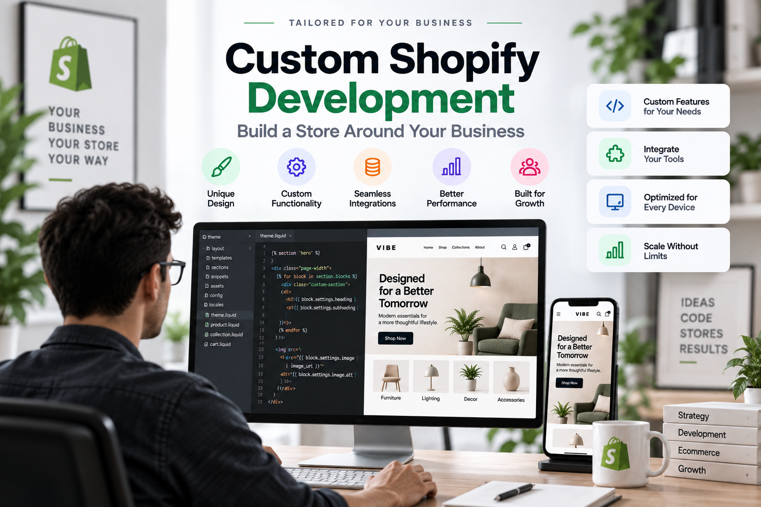Custom Shopify development for a tailored ecommerce store
