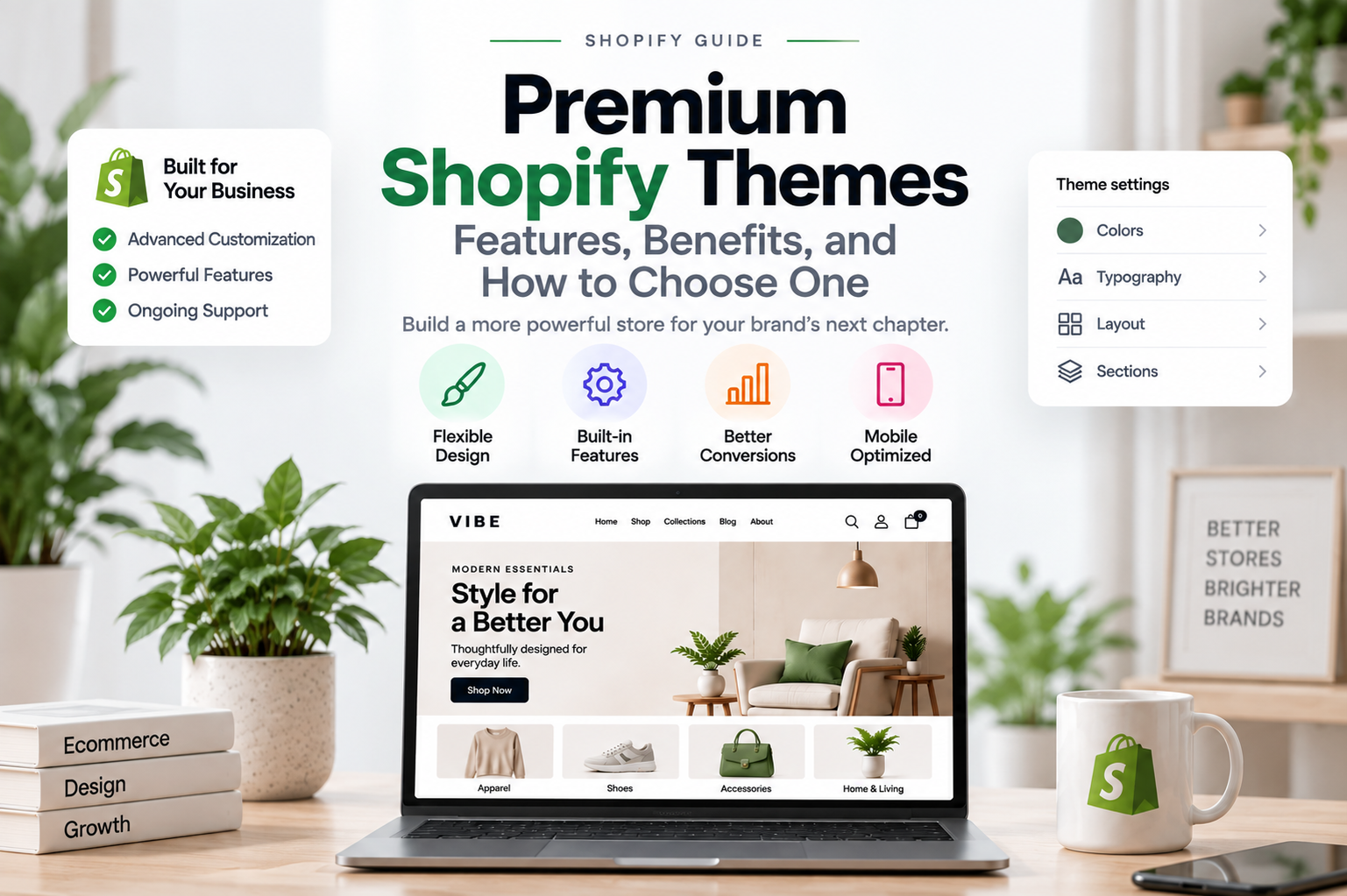 Premium Shopify themes with modern design and ecommerce features